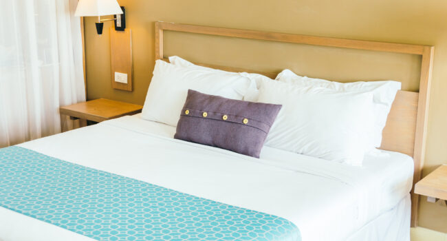 Comfortable pillow on bed sleep laboratories consulting